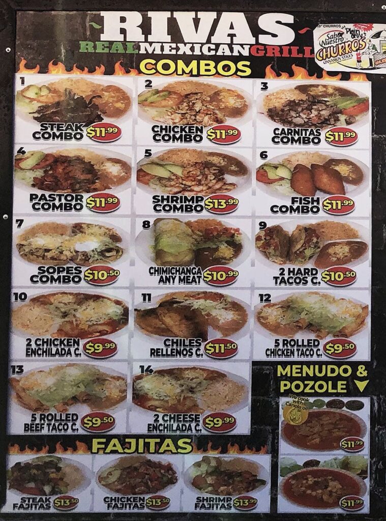 Rivas Real Mexican Grill menu - combos