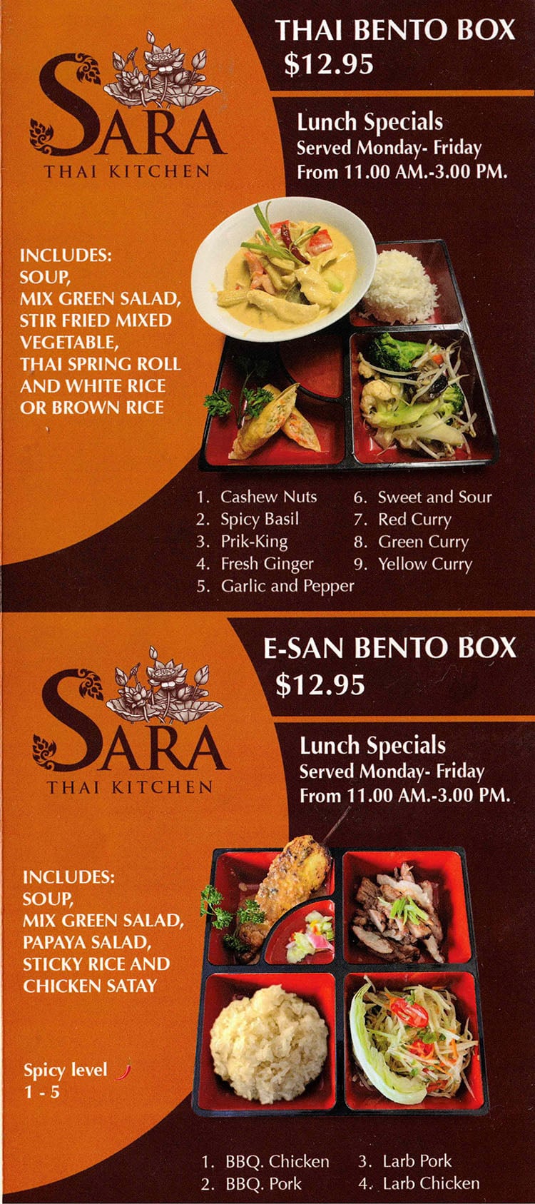 Sara Thai Kitchen - Thai bento, E-San bento