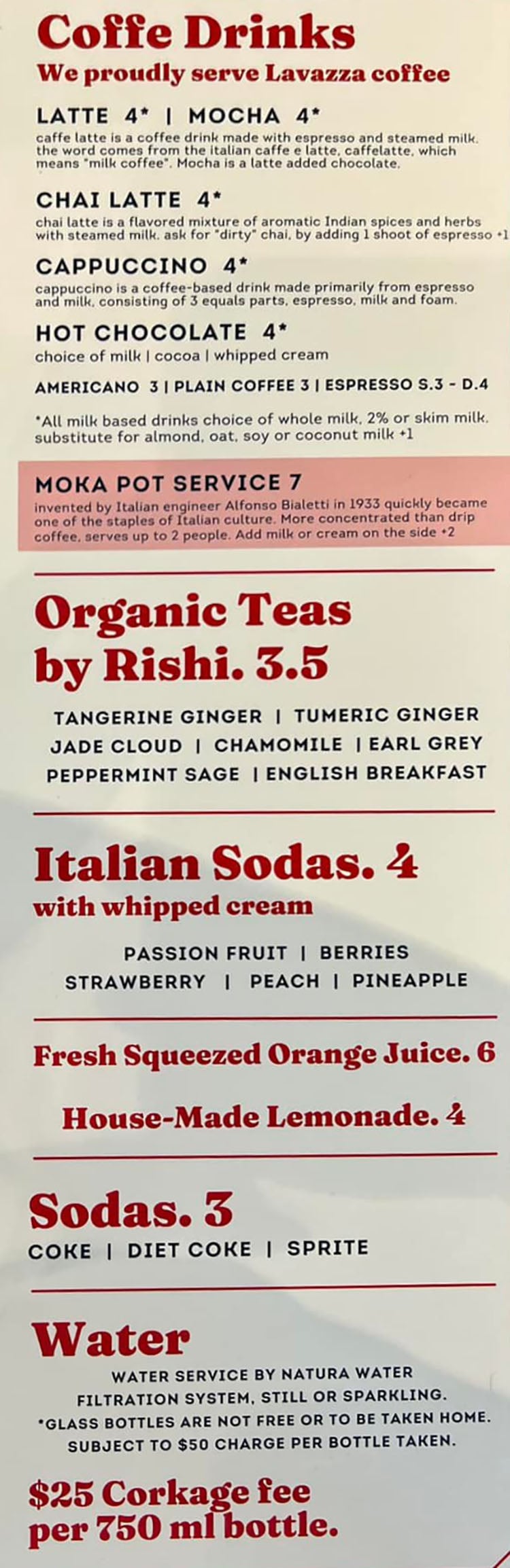 Bartolo's Sugar House menu - brunch drinks continued