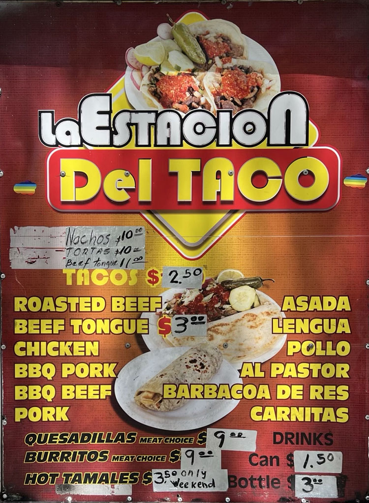 laEstacion Del Taco May 2023 menu