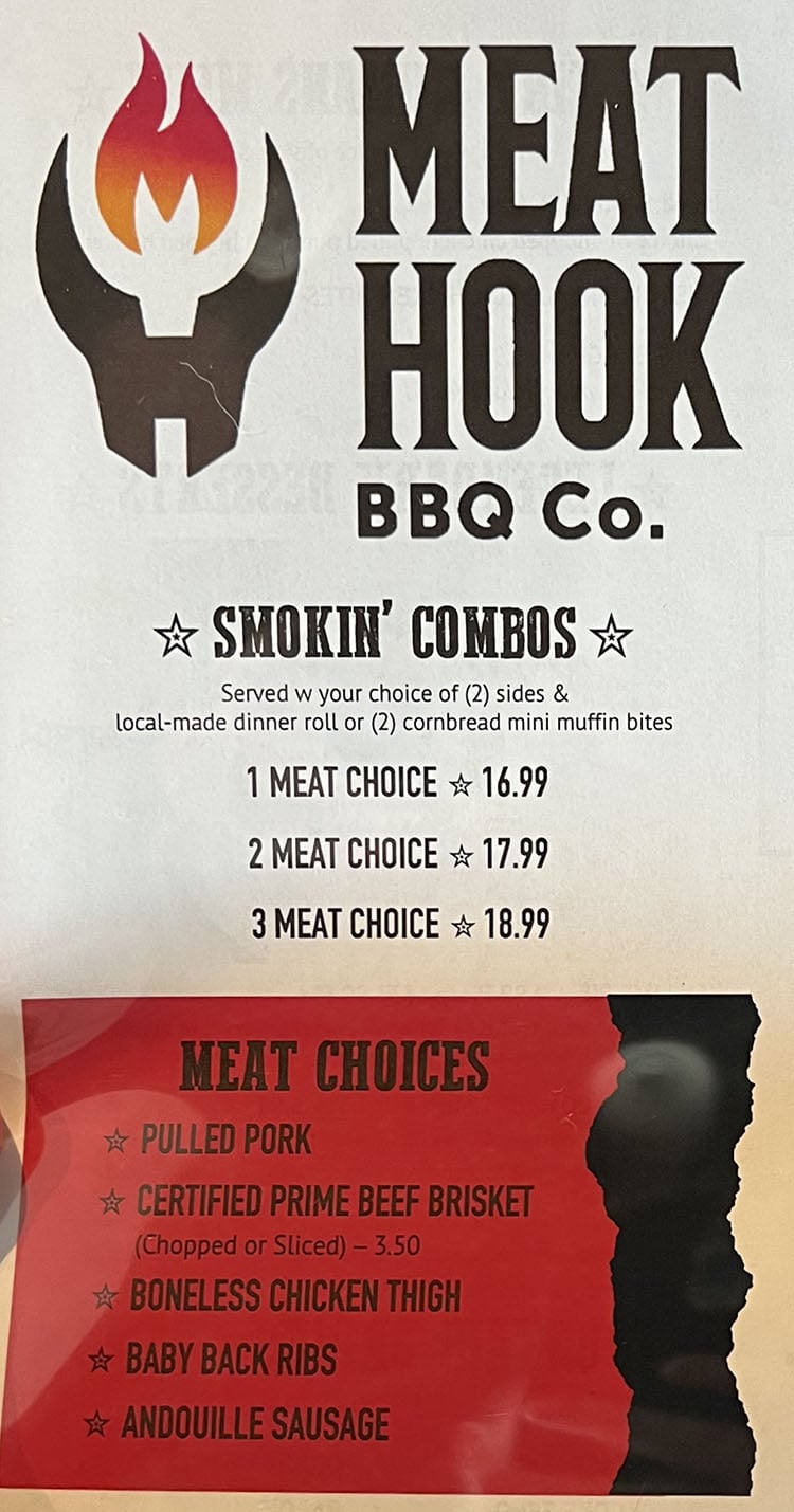 Meat Hook BBQ Co menu - combos, meats