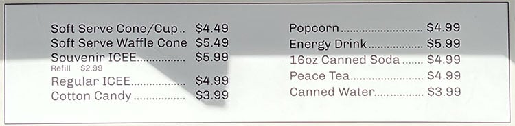 Oasis Cafe at Hogle Zoo menu - snacks