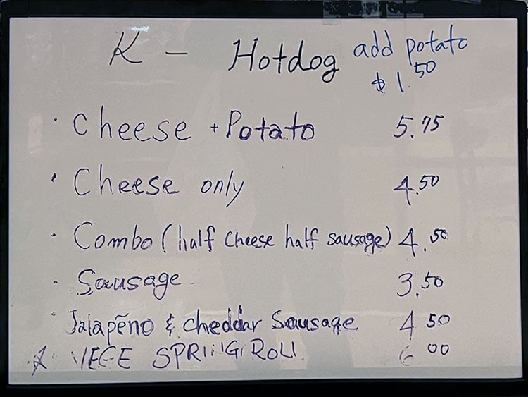 Sanfran Burritos N Fryz menu - hand written menu