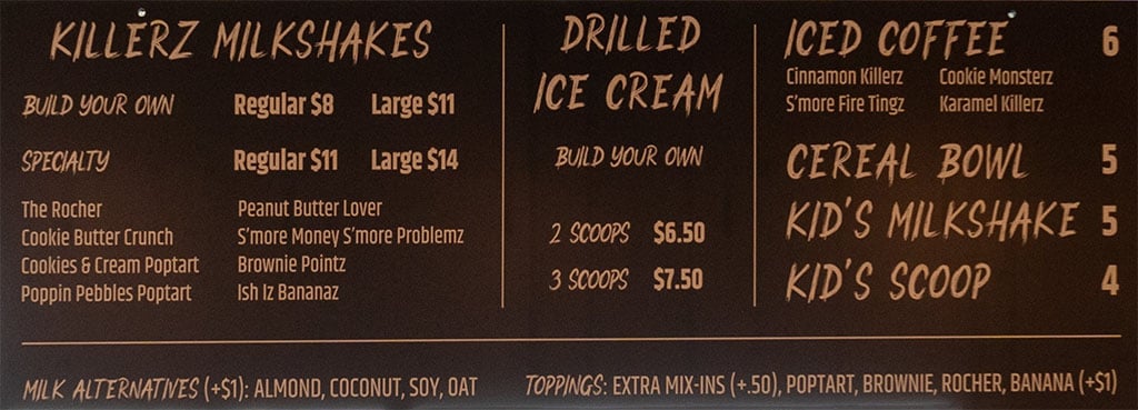 Cereal Killerz at The Local menu