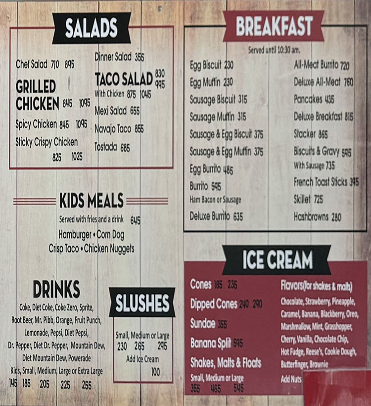 Shelle's menu continued