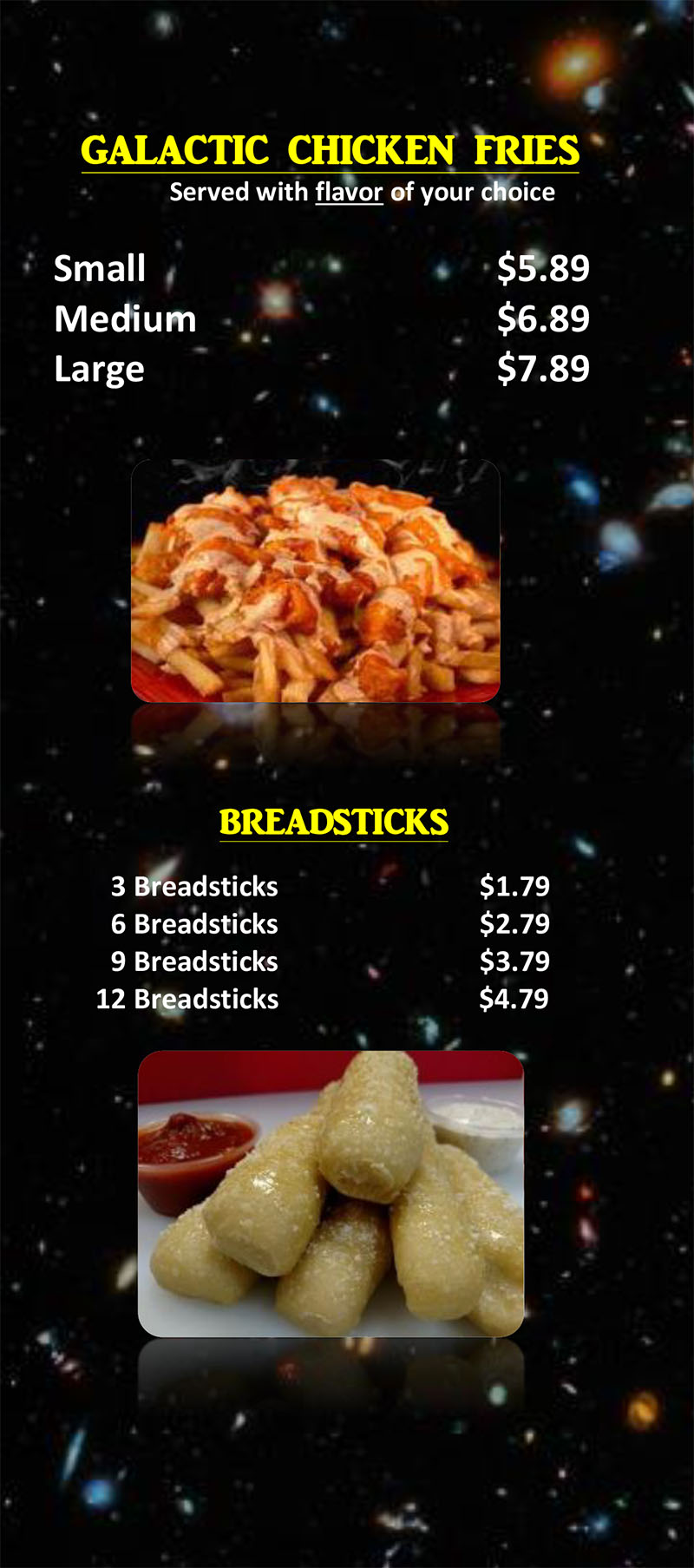 Stellar Wings restaurant menu SLC menu