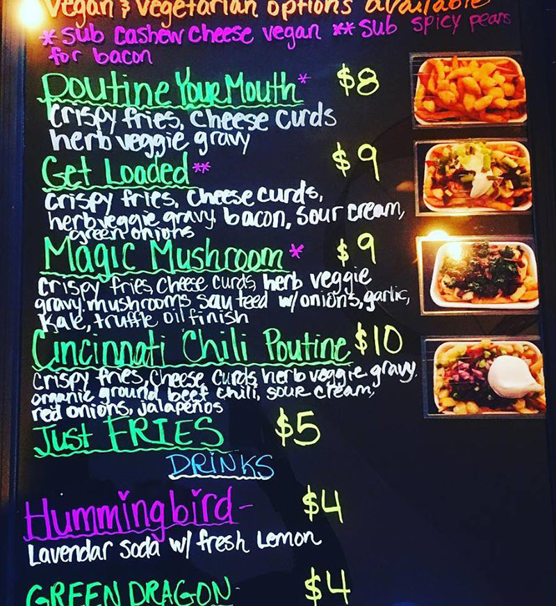 Poutine Your Mouth food truck menu - December 2017