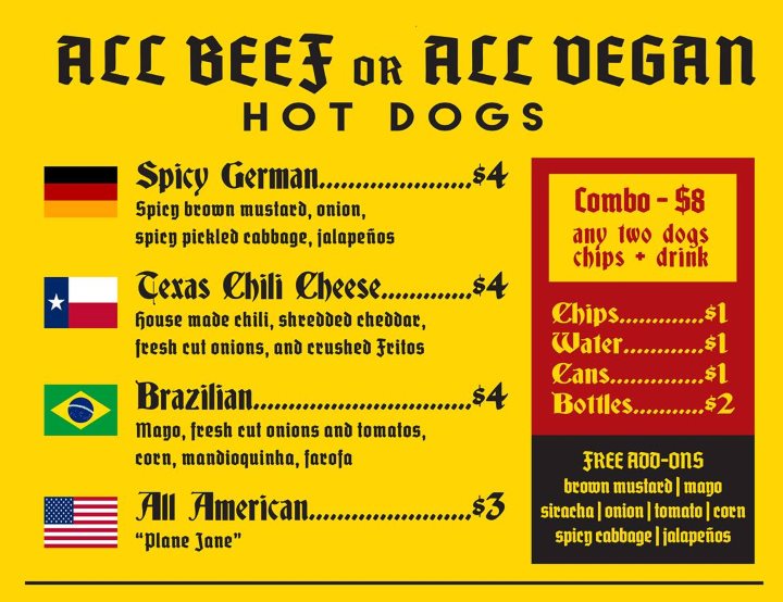 Gerlach's food truck menu