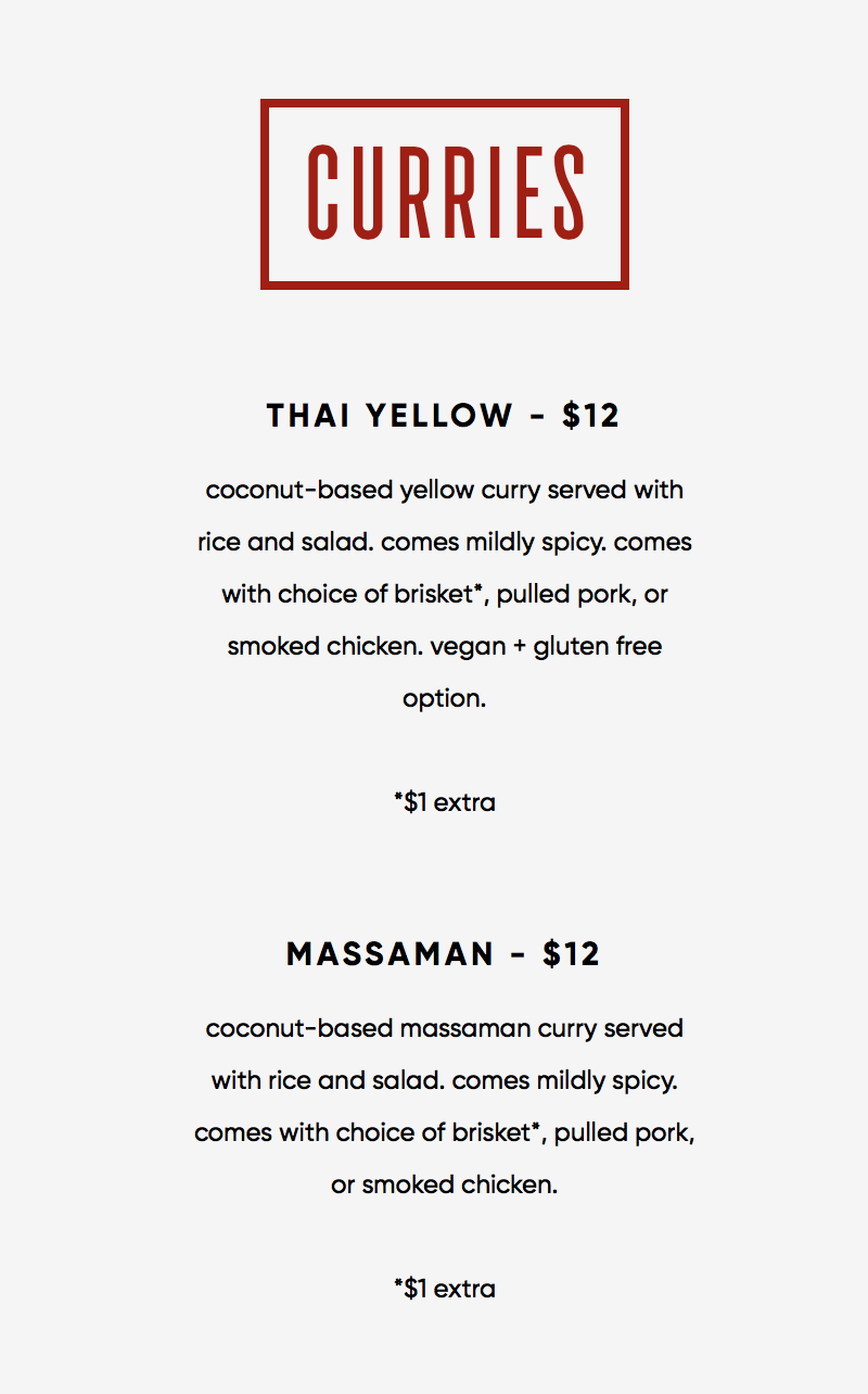 565 Firehouse menu - curries