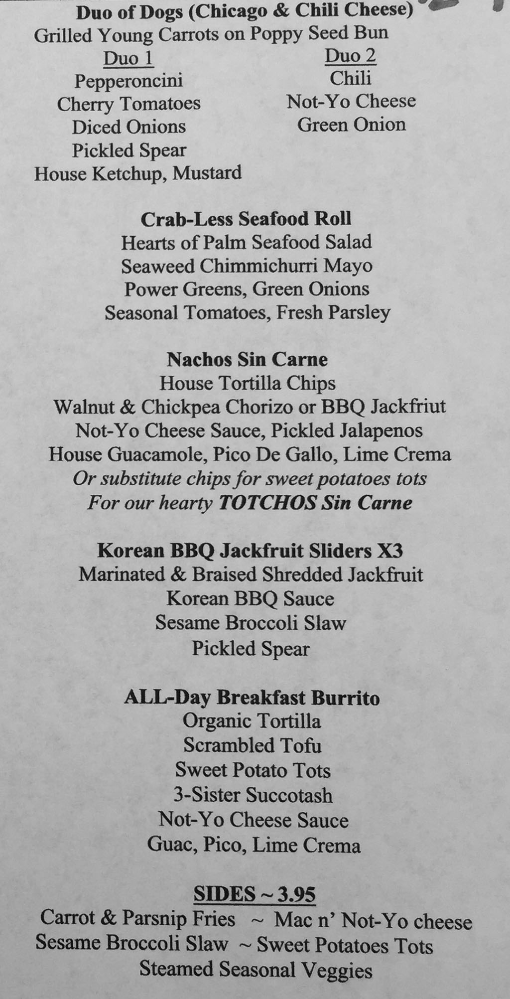 Lil Lotus menu - page two