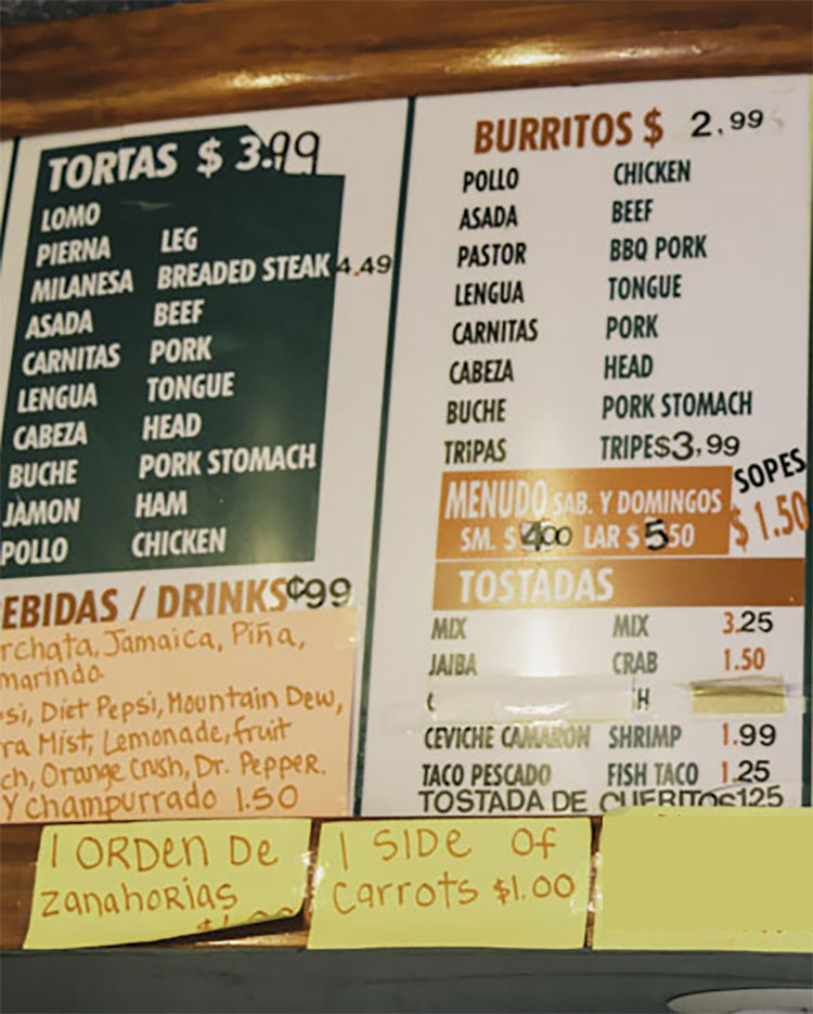Taqueria El Rey De Oros Menu Slc Menu