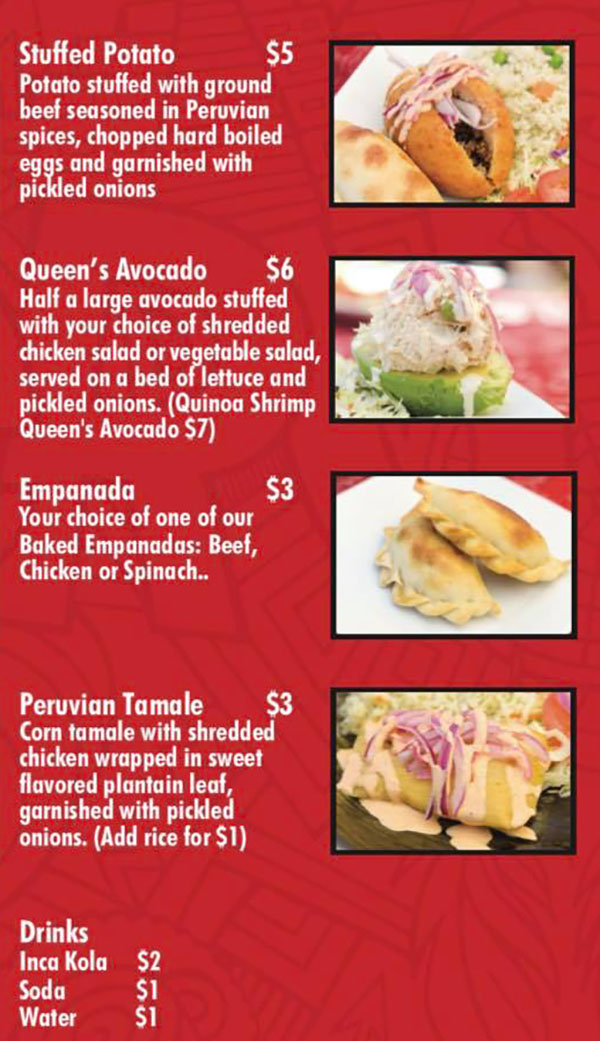 Amkha Misky Peruvian food truck menu