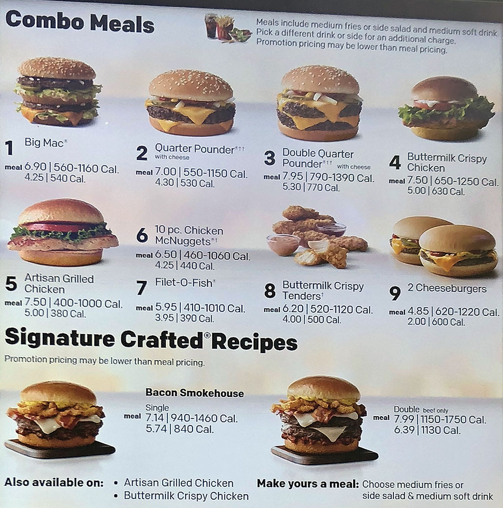 McDonald’s menu prices | SLC menu