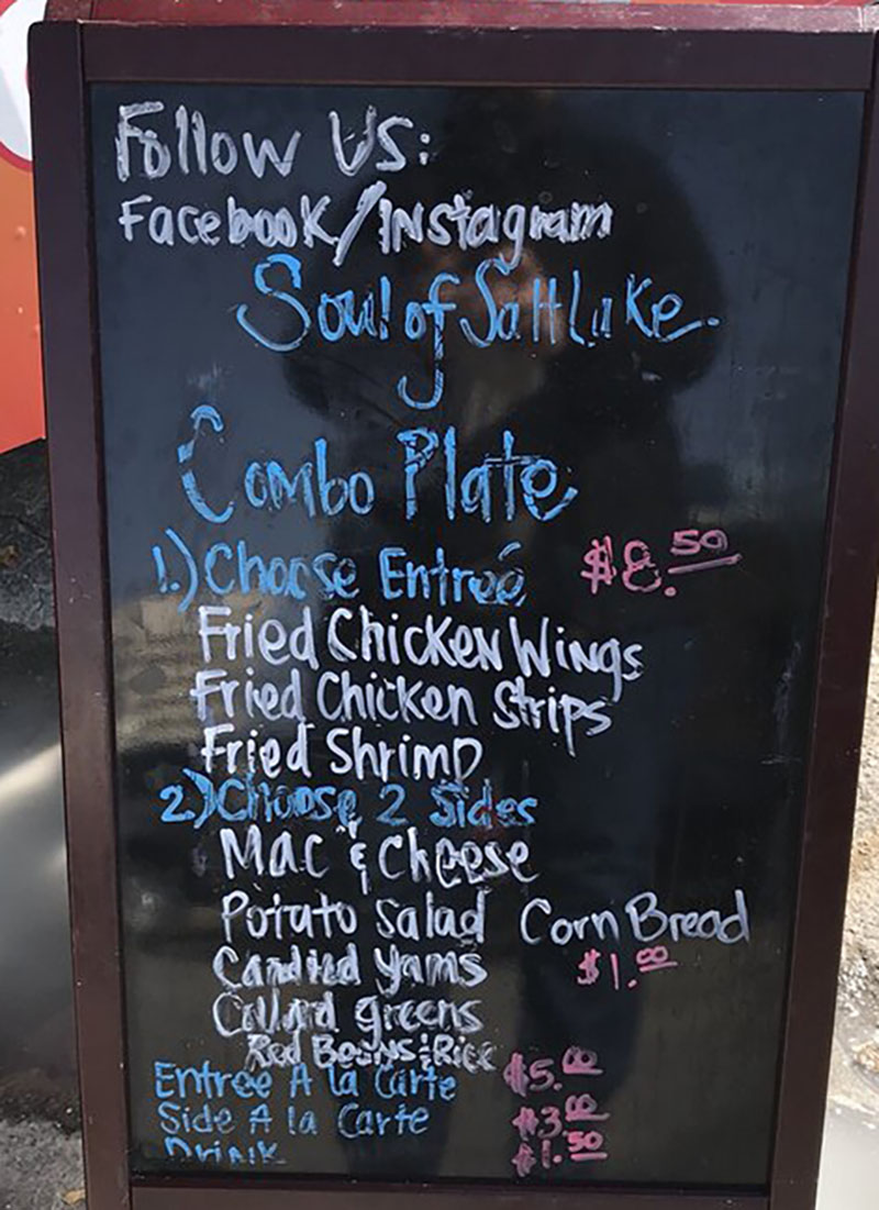 Soul Of Salt Lake food truck menu