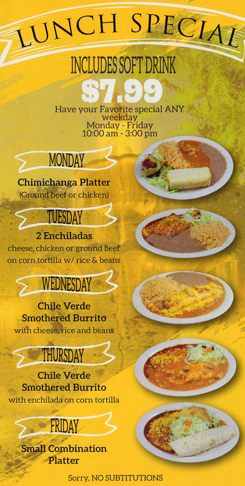 La Fountain menu - lunch specials