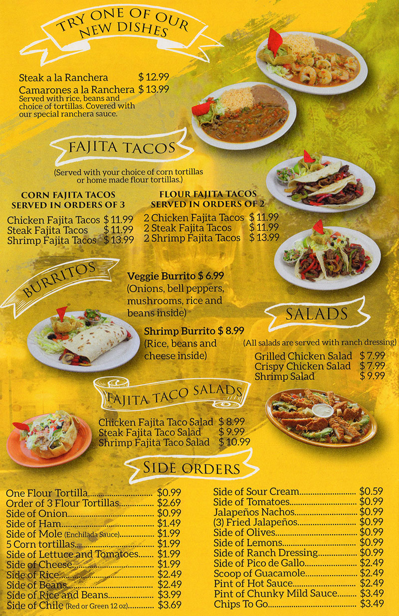 La Fountain menu - new items, sides