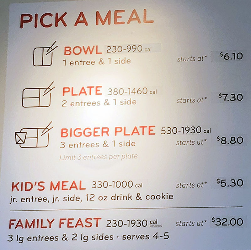 Panda Express menu with prices – SLC menu