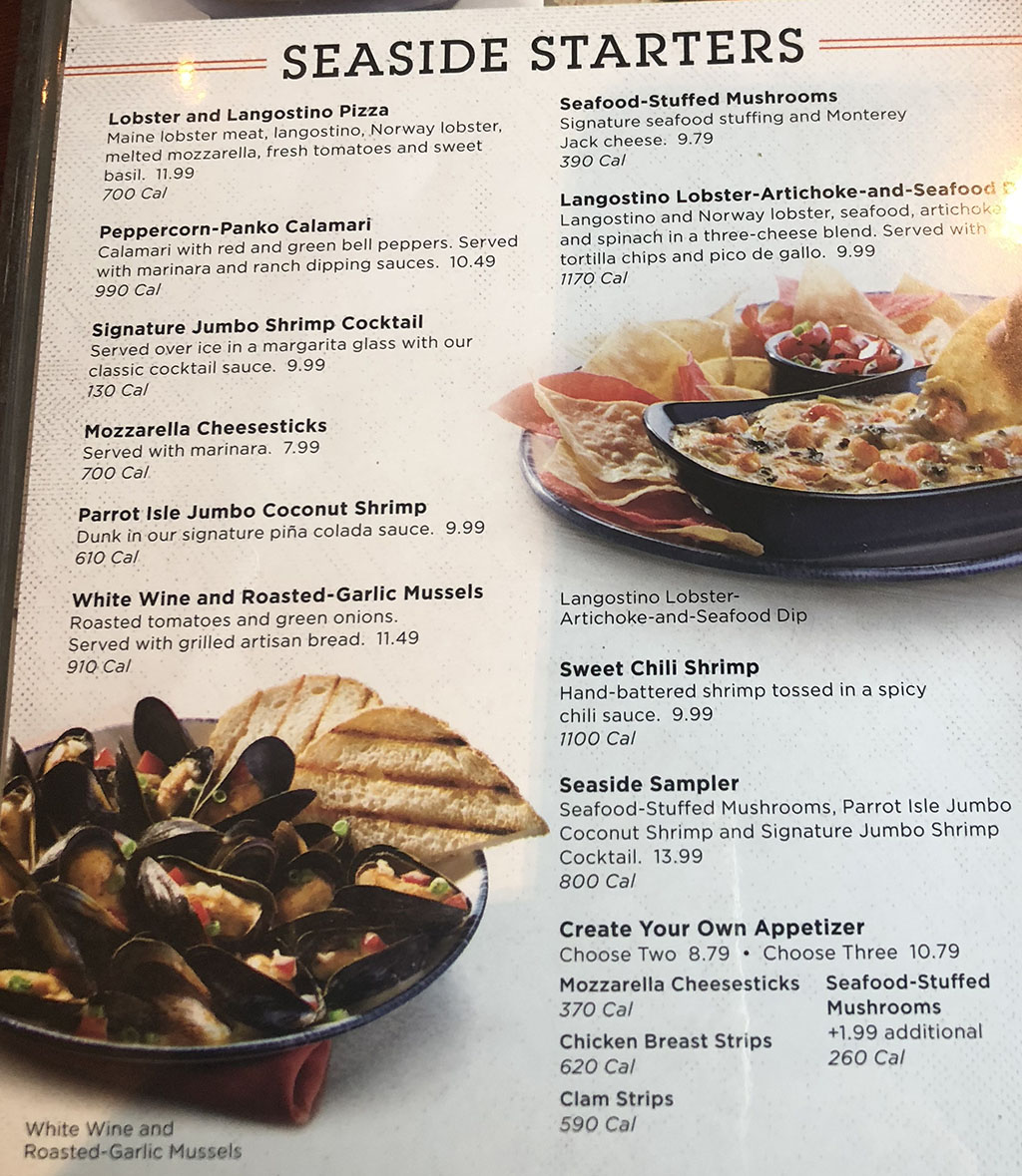 Red Lobster Menu With Prices SLC Menu
