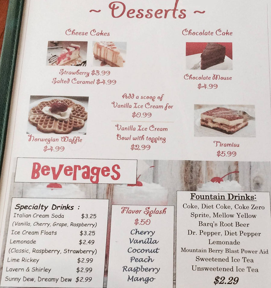 Sea Bears Fish House menu - desserts