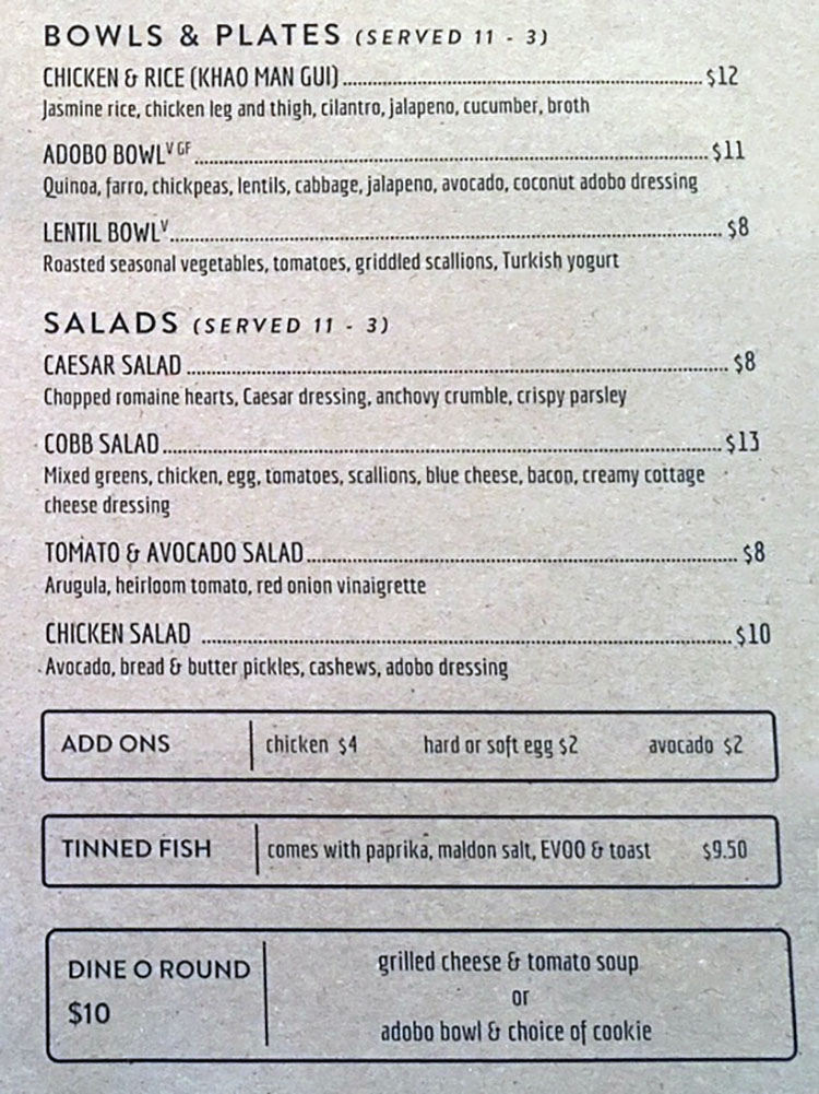 The Daily menu - bowls, plates, salads
