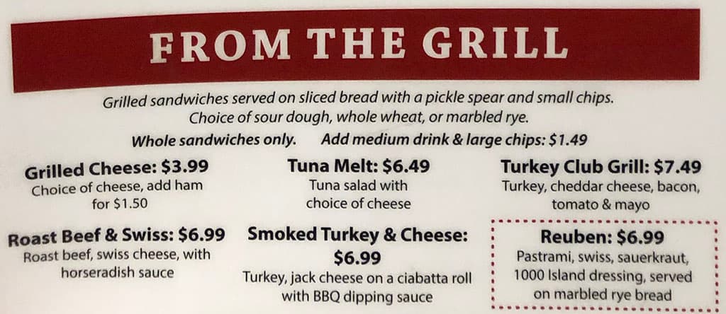 The Deli At University Pharmacy menu - grill