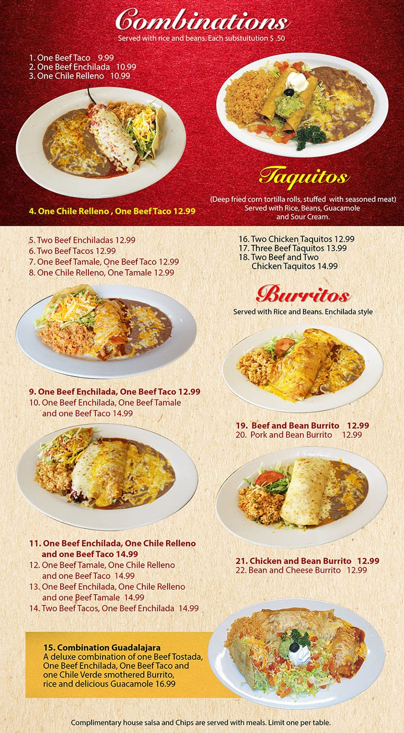 Mi Ranchito Grill menu - combinations